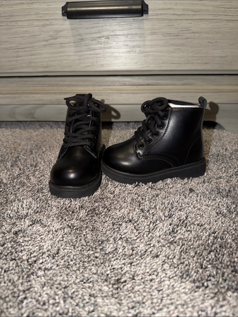 Toddler Black Lace-Up Boots